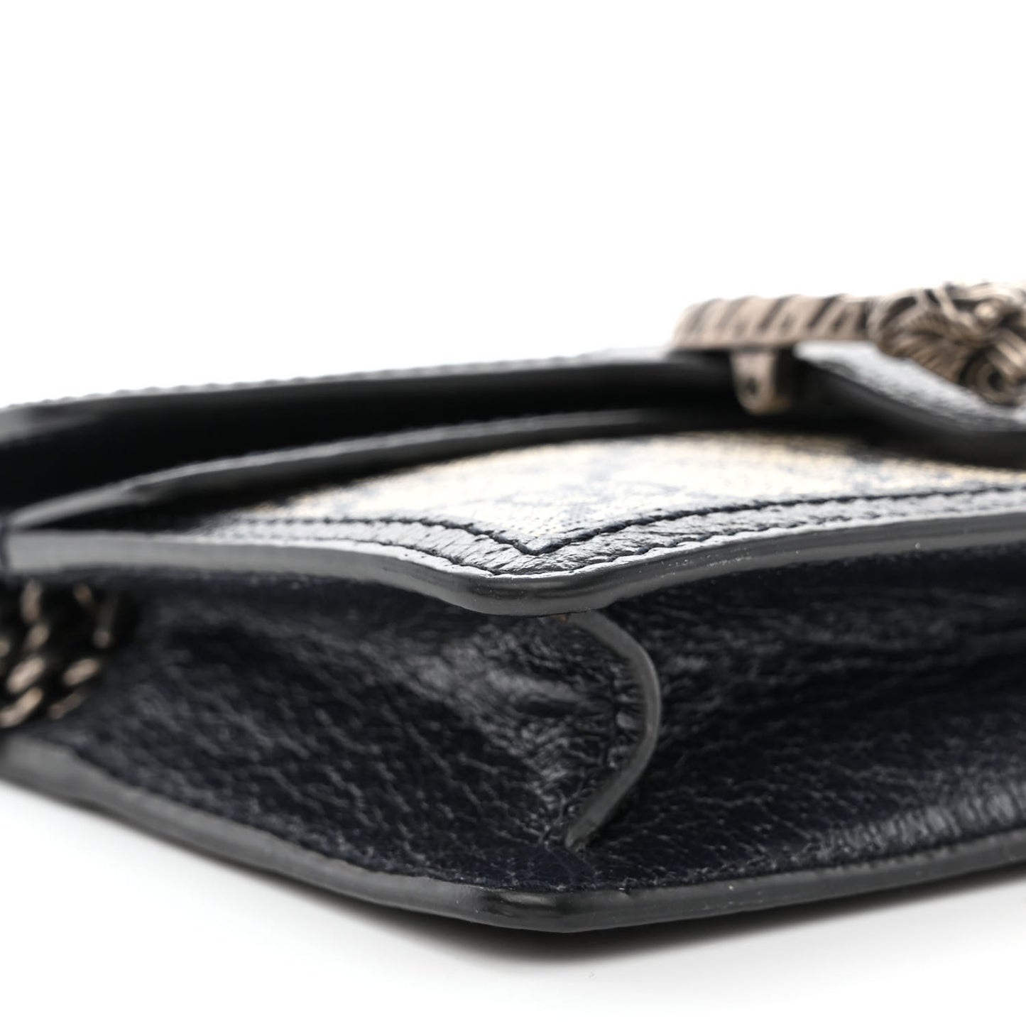 GG Supreme Monogram Textured Dollar Calfskin Super Mini Dionysus Shoulder Bag Beige Blue