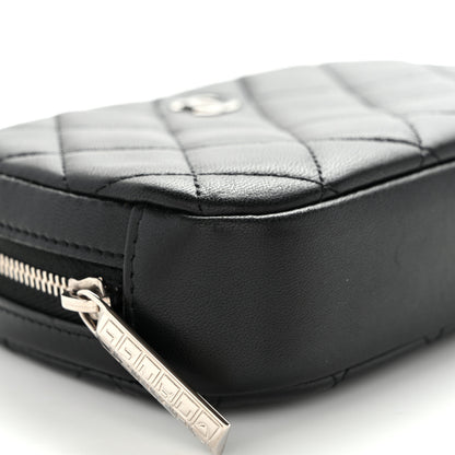 Chanel Lambskin Quilted Small Curvy Pouch Cosmetic Case Black 8 of 10