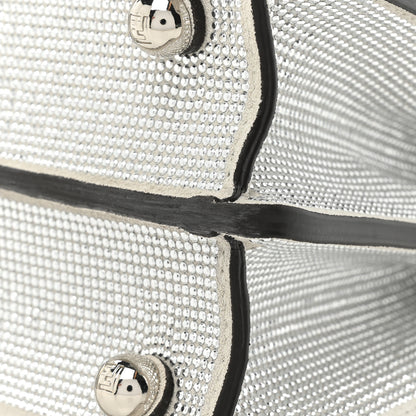 Fendi Crystal Vitello Laminato FF Petite Peekaboo I SEE U Satchel Crystal Argento 12 of 14