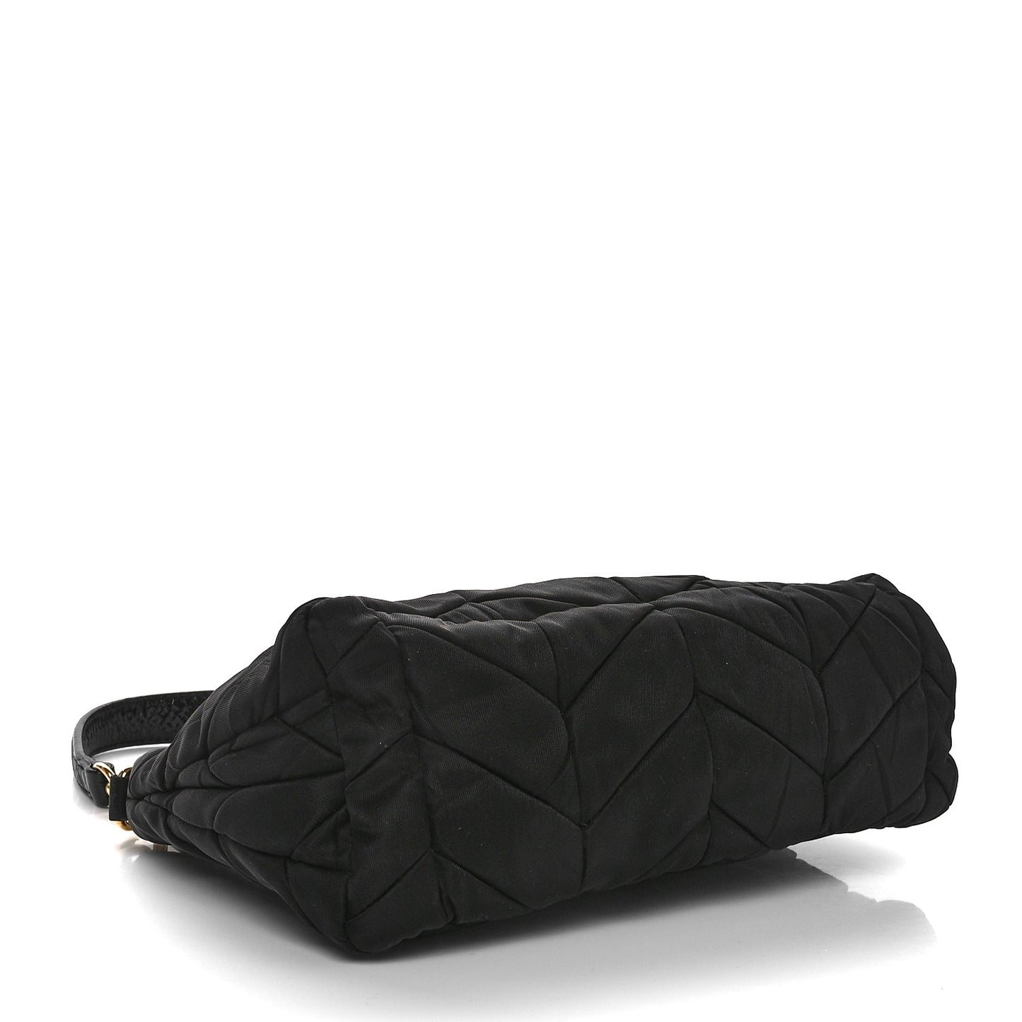 Tessuto Nylon Chevron Quilted Shoulder Bag Black
