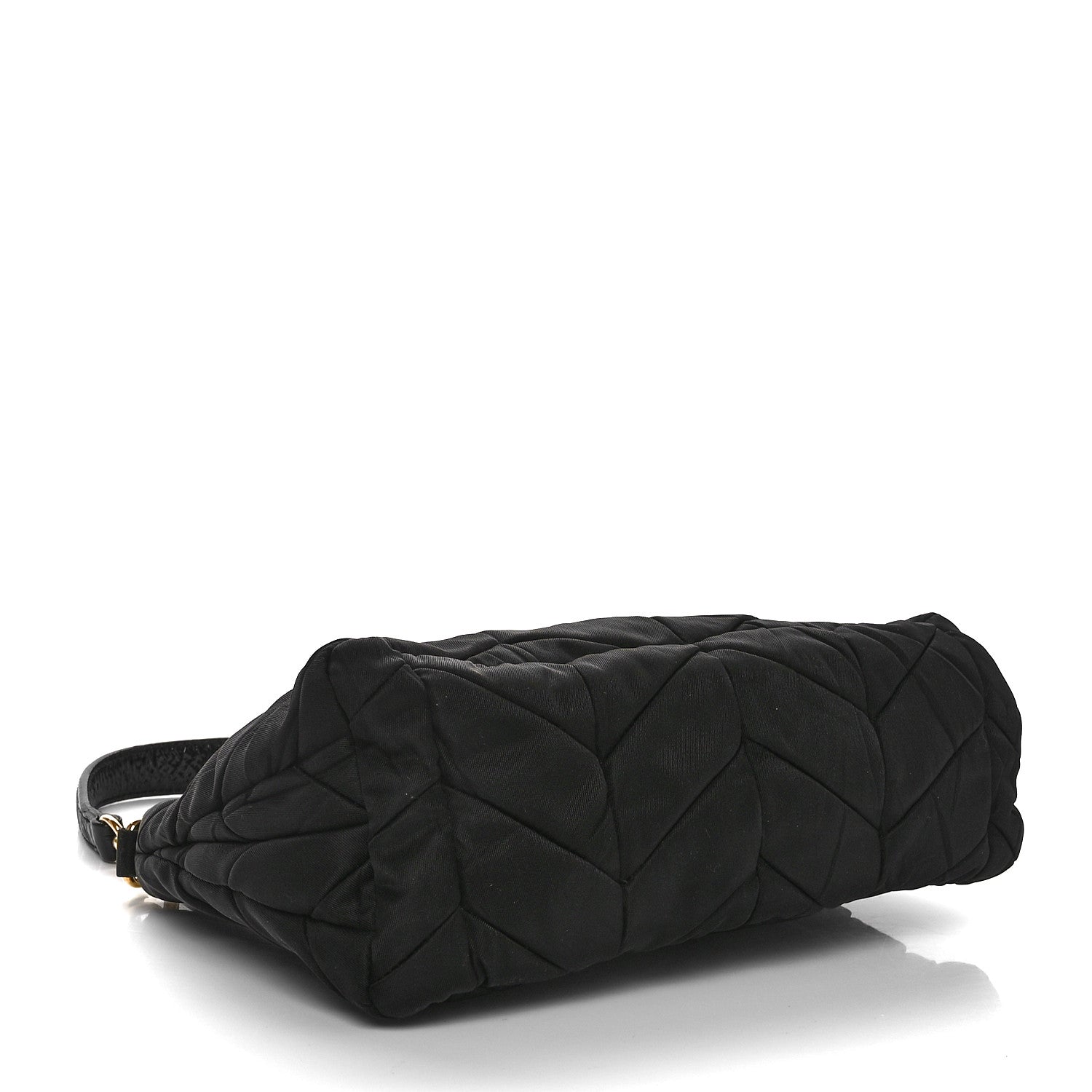 Prada Tessuto Nylon Chevron Quilted Shoulder Bag Black 4 of 9
