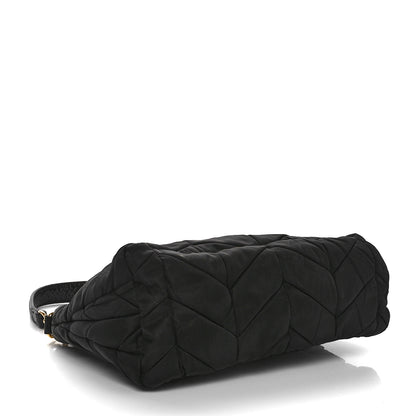 Prada Tessuto Nylon Chevron Quilted Shoulder Bag Black 4 of 9
