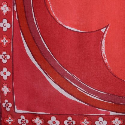 Louis Vuitton Silk Fleur Scarf Red 5 of 8