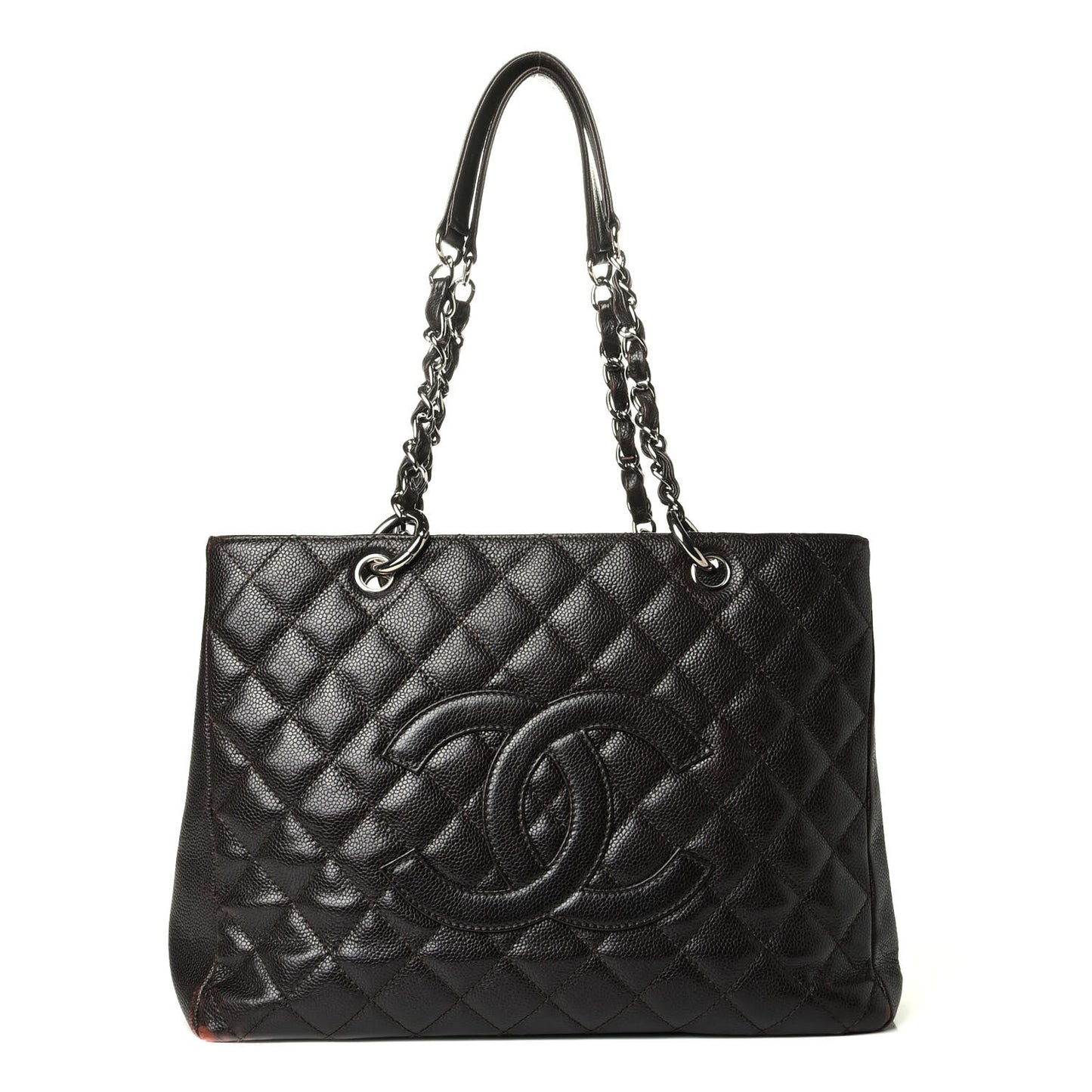 Caviar Quilted Grand Shopping Tote GST Dark Brown