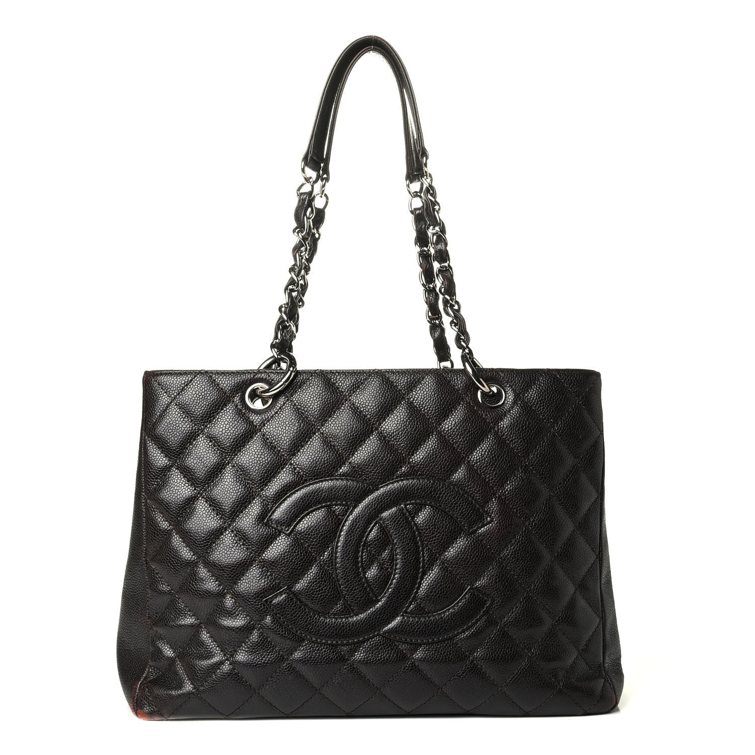 Chanel Caviar Quilted Grand Shopping Tote GST Dark Brown 1 of 9