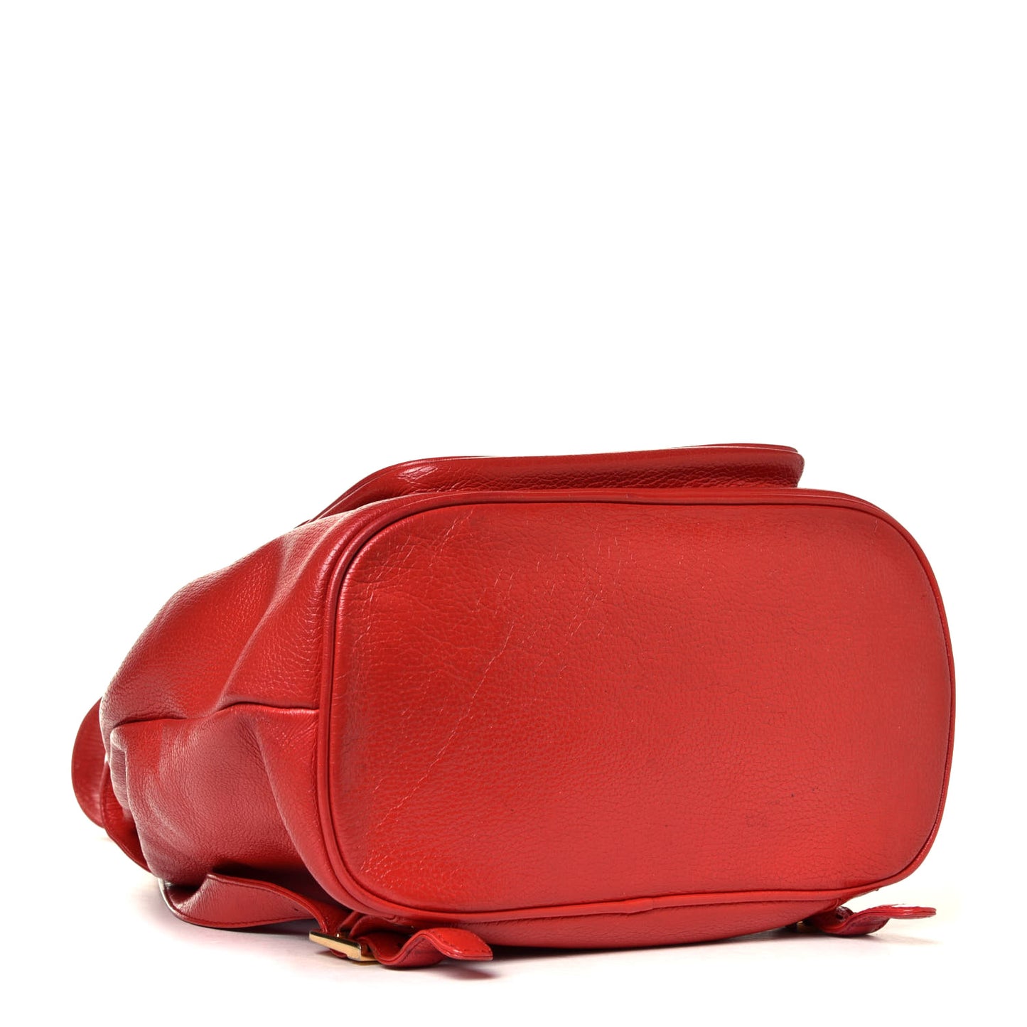 Grained Calfskin Studded Drawstring Backpack Red
