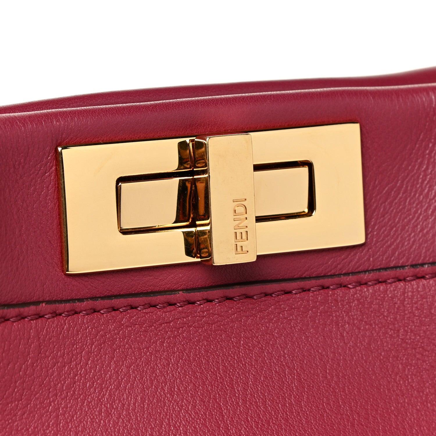 Fendi Vitello Seta Shiny Nappa Vitello Mirror Crystal Monster Eyes Medium Peekaboo Iconic Satchel Amarena Fiamma 14 of 14