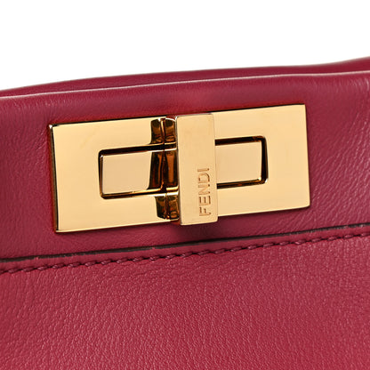 Fendi Vitello Seta Shiny Nappa Vitello Mirror Crystal Monster Eyes Medium Peekaboo Iconic Satchel Amarena Fiamma 14 of 14