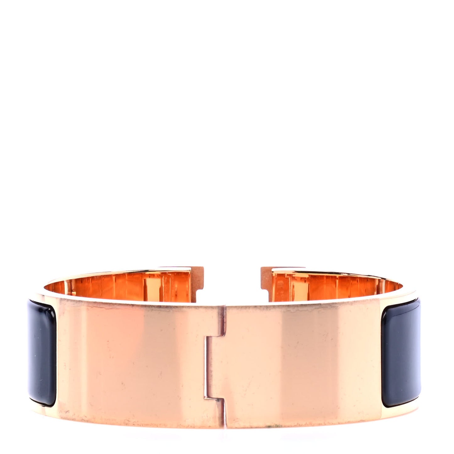 Enamel Wide Clic Clac H Bracelet GM Black