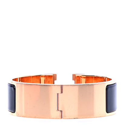 Hermes Enamel Wide Clic Clac H Bracelet GM Black 3 of 7