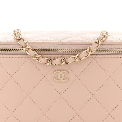 Chanel Caviar Quilted Small Vanity Case With Chain Light Beige 8 of 11