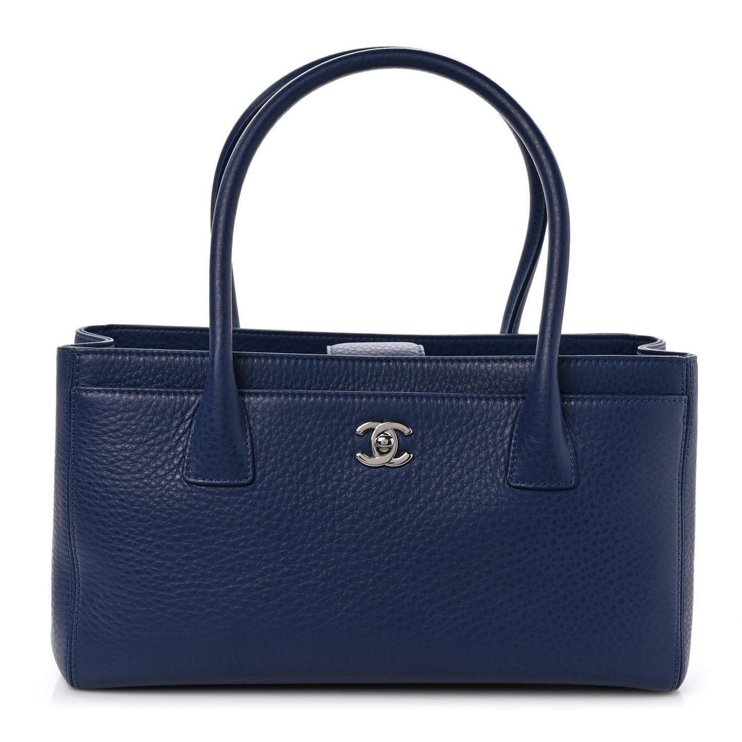Calfskin Small Cerf Executive Shopper Tote Navy