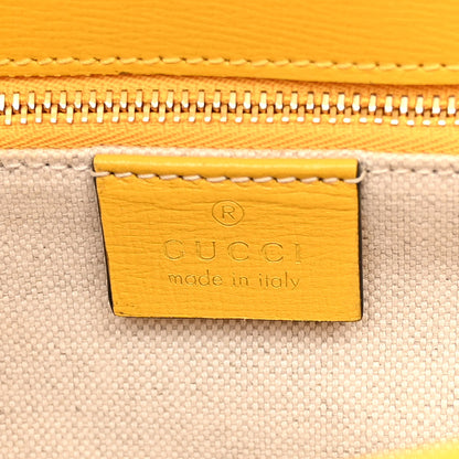 Gucci Azalea Calfskin GG Monogram Bi-Color Debossed Horsebit 1955 Shoulder Bag Dusty Azure Stone Topaz Deep Orange 6 of 10