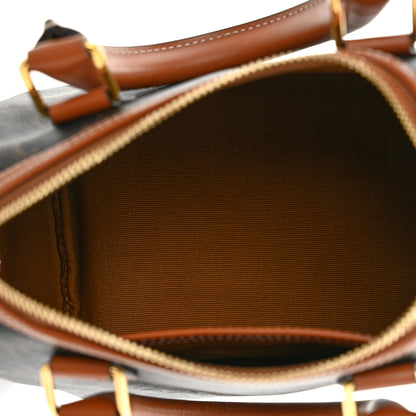 Celine Triomphe Canvas Calfskin Small Boston Bag Tan 5 of 9