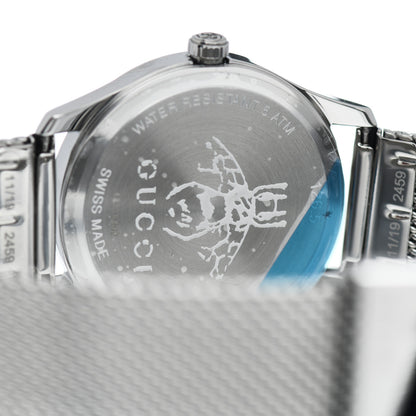 Gucci Stainless Steel Turquoise Mother of Pearl 29mm G-Timeless Charm Quartz Watch 4 of 5