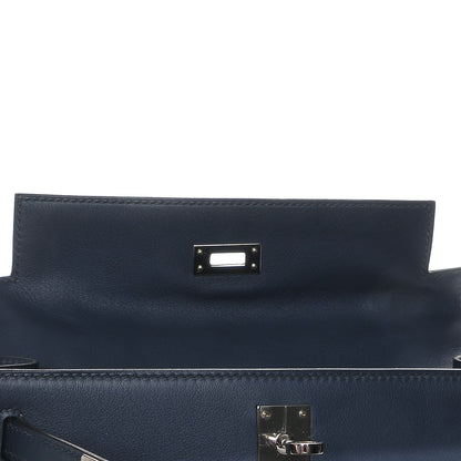 Hermes Swift Kelly Pochette Clutch Bleu de Prusse 10 of 19