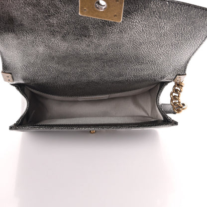 Chanel Cracked Metallic Calfskin Quilted Medium Boy Flap Silver 6 of 9