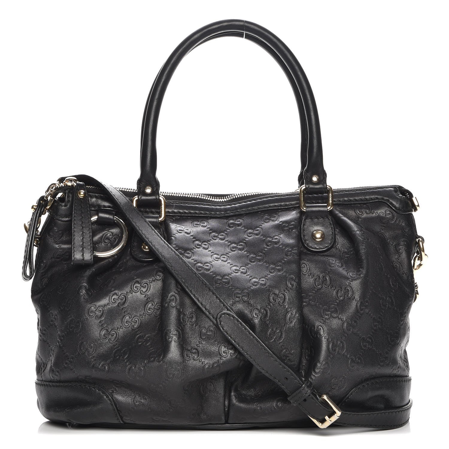 Gucci Guccissima Medium Sukey Top Handle Bag Black 1 of 8
