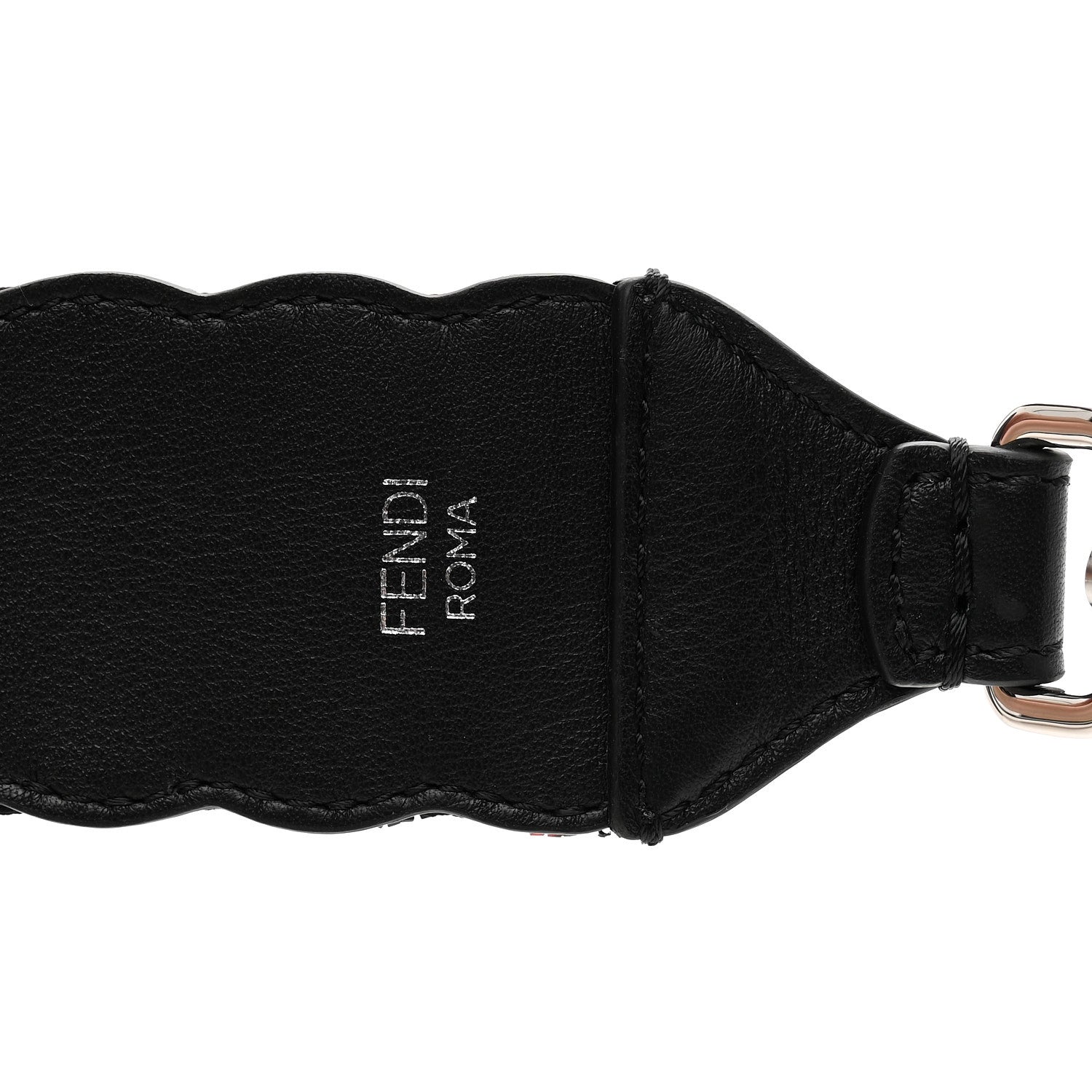 Fendi Beaded Vitello Dolce Embroidered Flower Strap You Black Multicolor 3 of 6