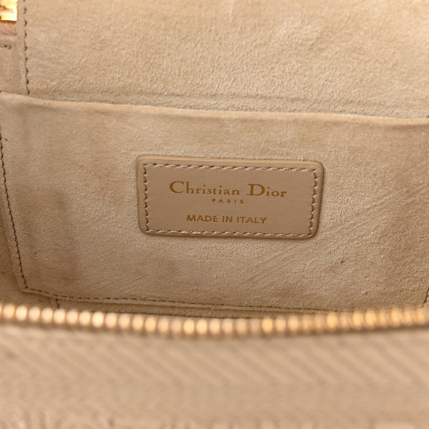 Lambskin Cannage Small Diortravel Vanity Case Light Beige