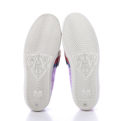 Gucci Lace Crystal Sylvie Web Flower Leaf Womens Ace Sneakers 36.5 Wisteria Perfect Pink 6 of 11