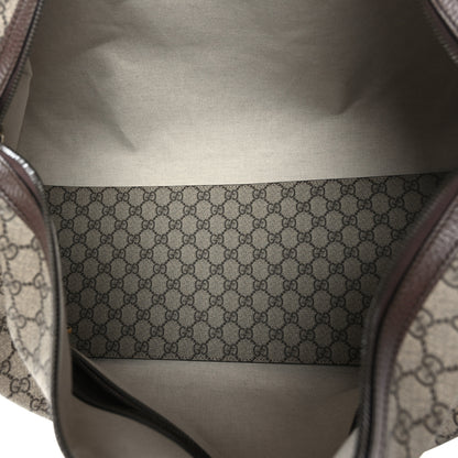 Gucci GG Supreme Monogram Textured Dollar Calfskin Web Large Savoy Duffle Bag Beige Ebony New Acero 4 of 10