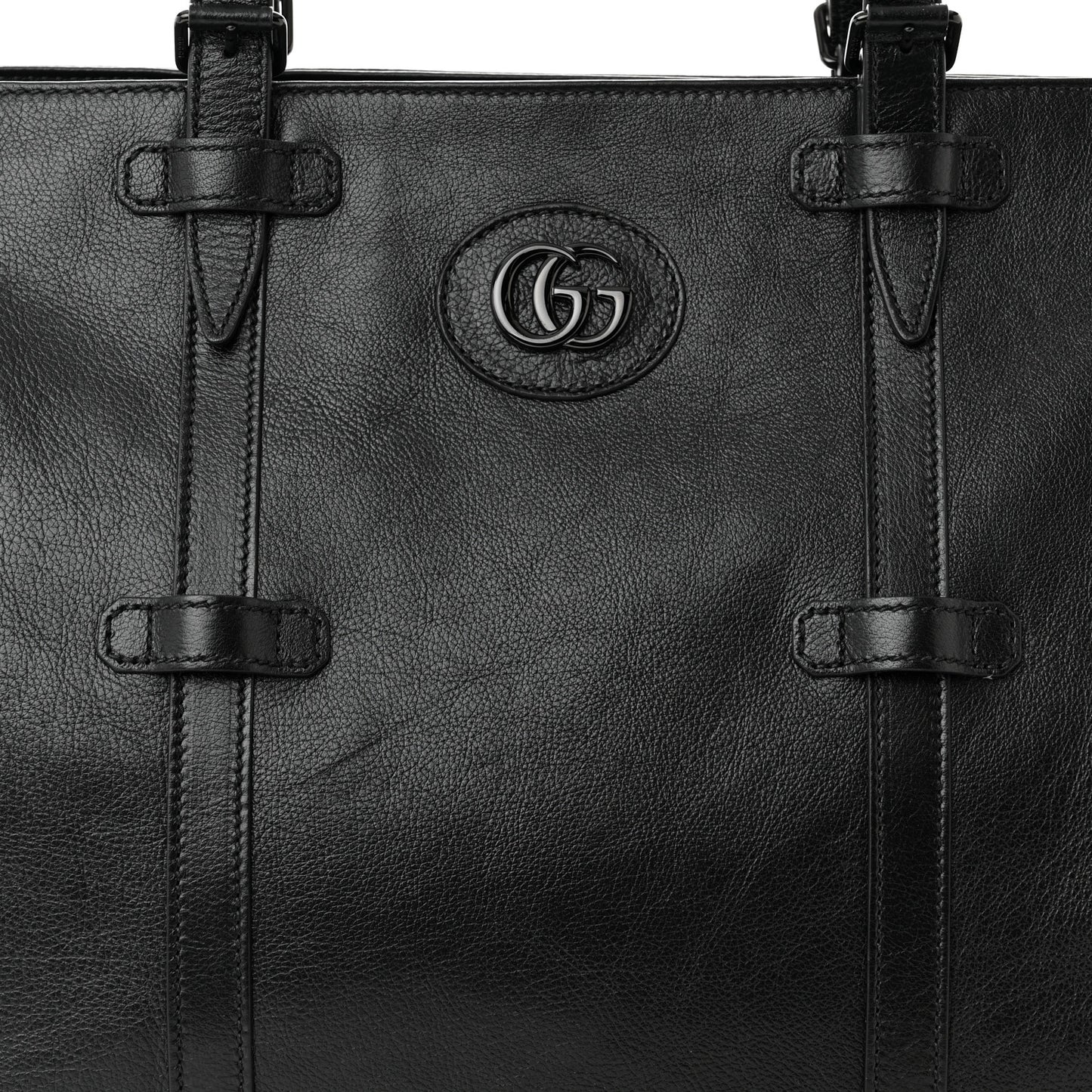 Calfskin Tonal GG Medium Tote Bag Black
