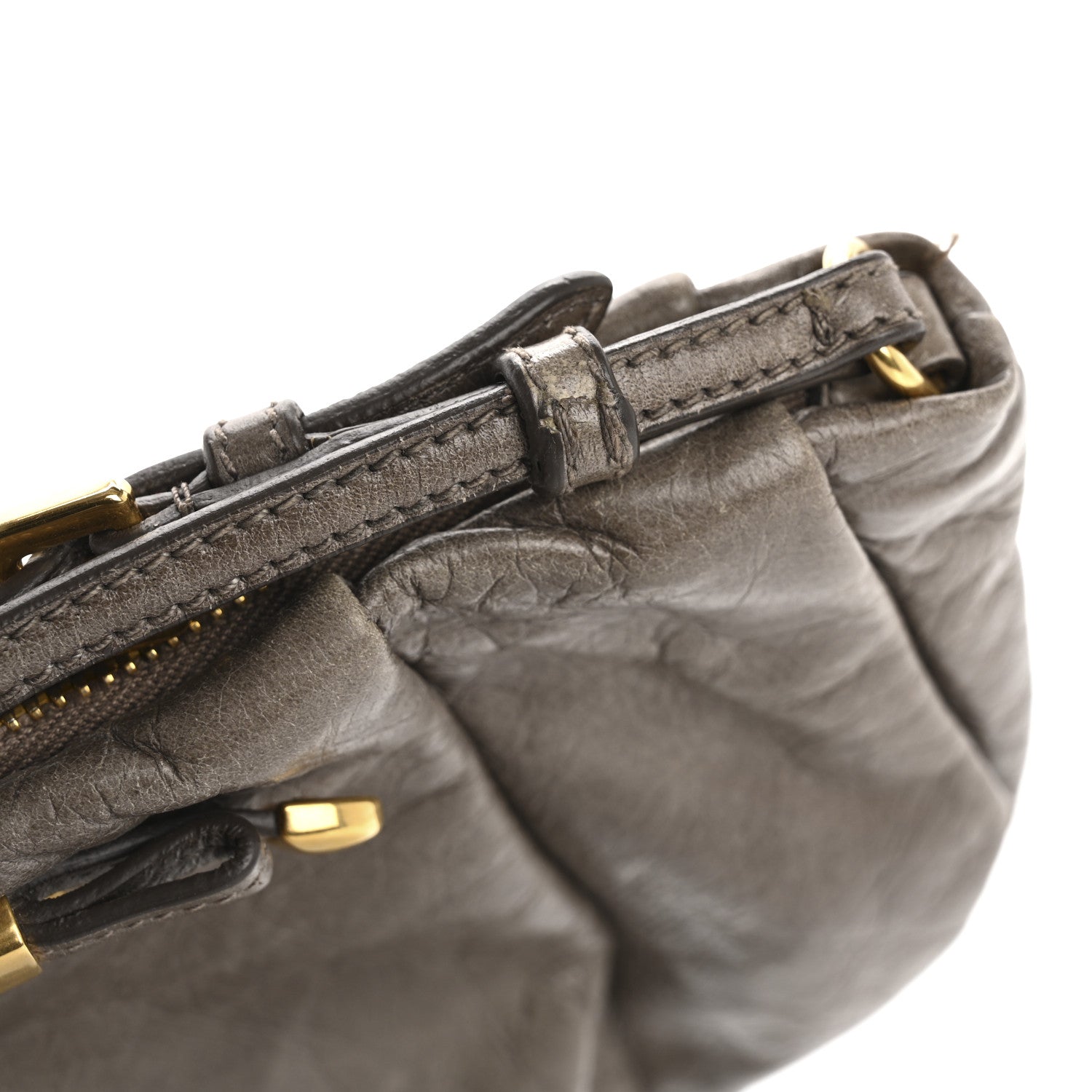 Prada Vitello Shine Mordore Wristlet Clutch Argilla 12 of 13