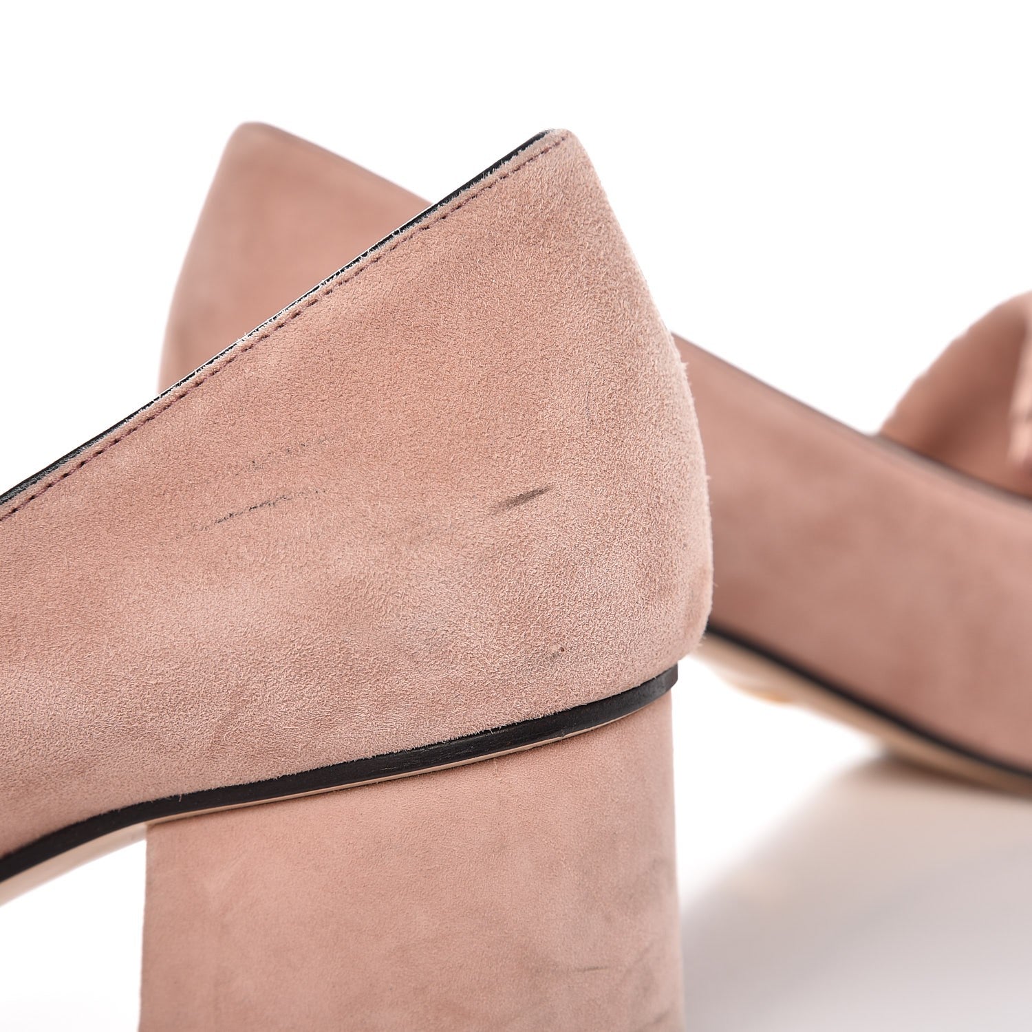 Gucci Suede GG Marmont Fringe Loafer Pumps 36 Blush 11 of 11