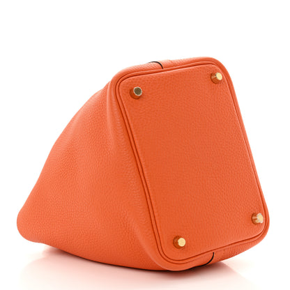 Hermes Taurillon Clemence Picotin Lock 18 PM Orange Poppy 4 of 10