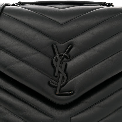 Saint Laurent Calfskin Y Quilted Monogram Monochrome Medium Loulou Chain Satchel Black 8 of 15