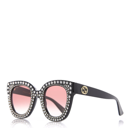 Gucci Acetate Stars Cat Eye Sunglasses GG0116S Black 1 of 7