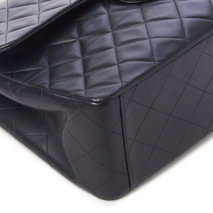 Chanel Lambskin Quilted XL Jumbo Single Flap Black 6 of 10