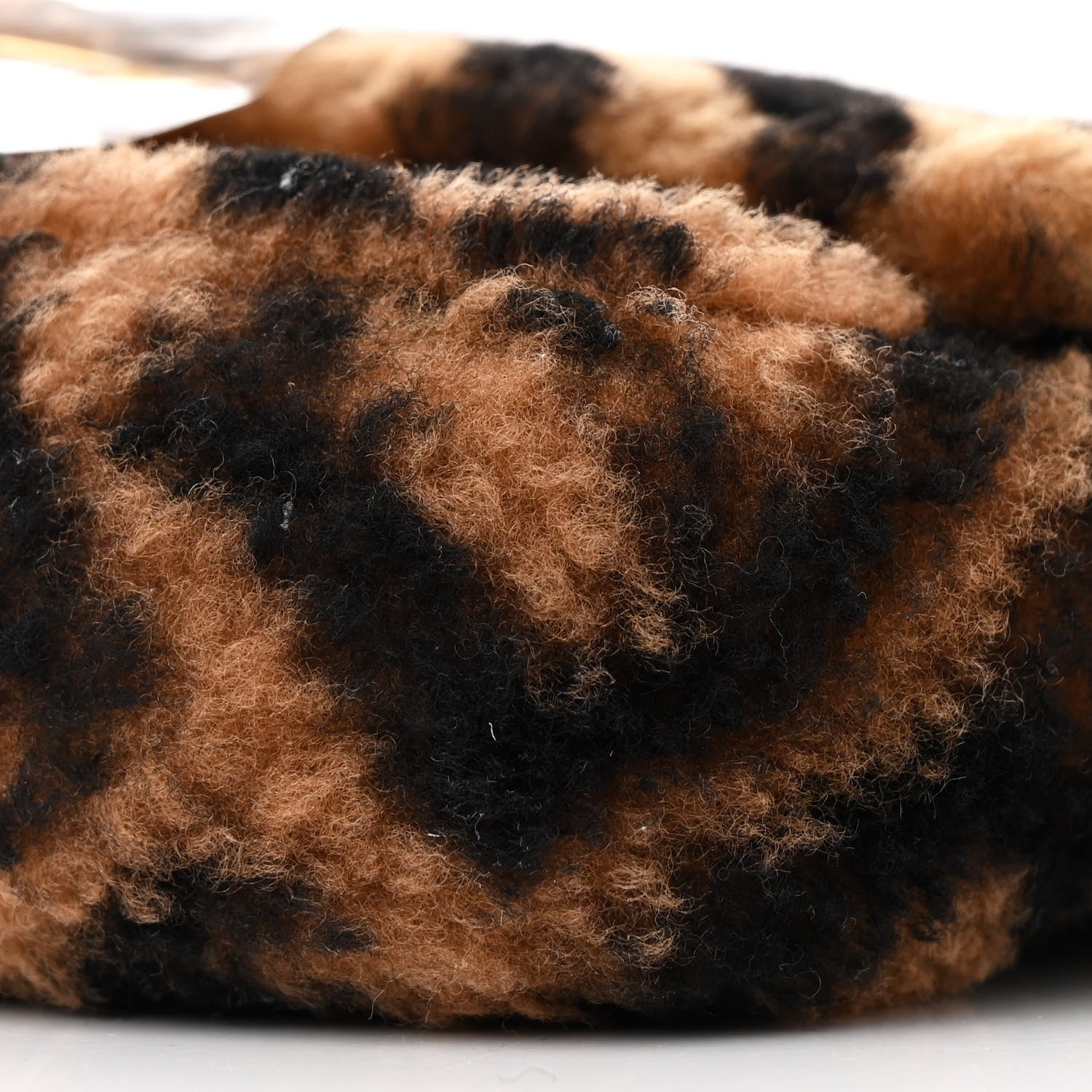 Fendi Shearling Vitello Dolce Macro FF 1974 Mini Baguette Tobacco Black 10 of 10