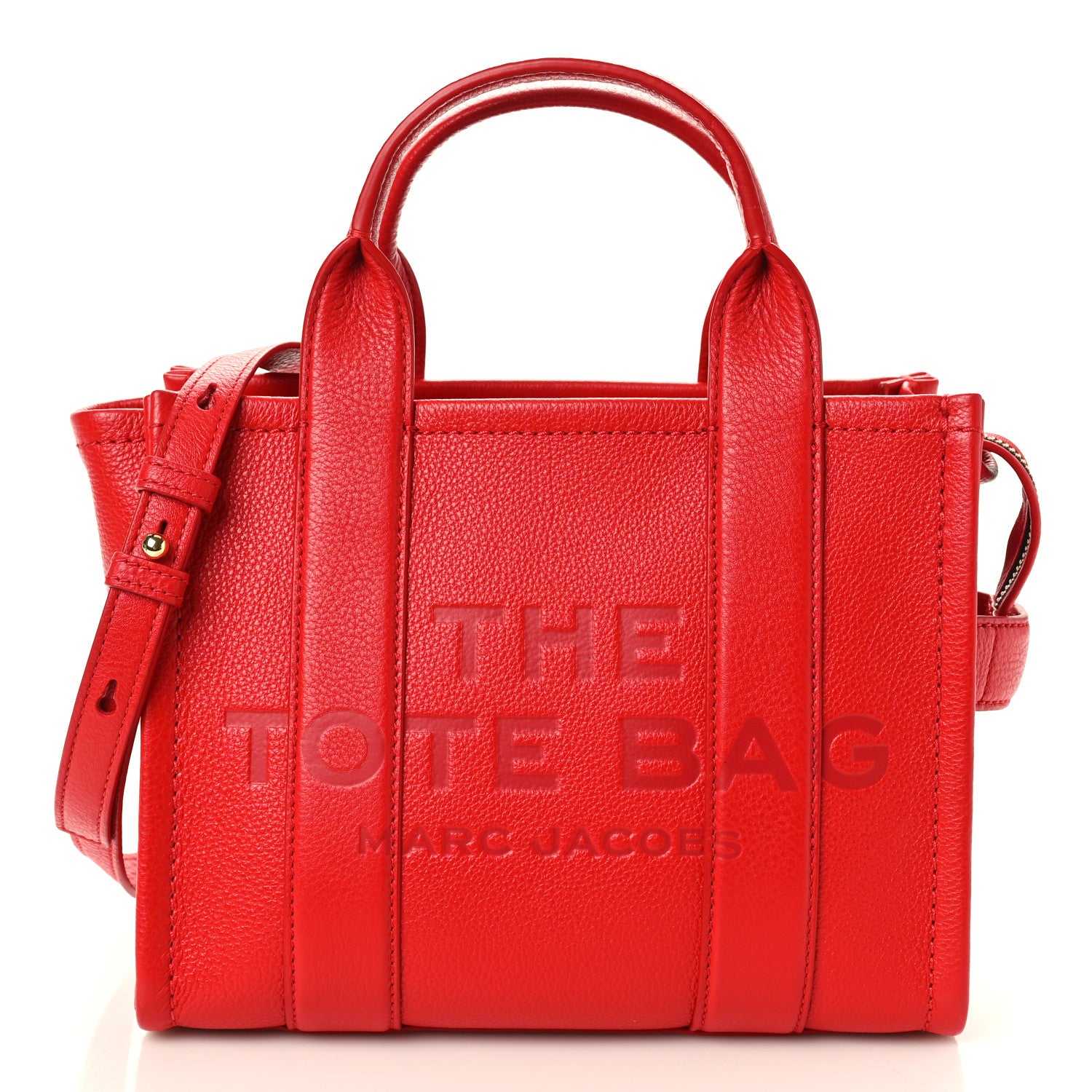 Marc Jacobs Grained Calfskin Small The Tote Bag Red 1 of 11