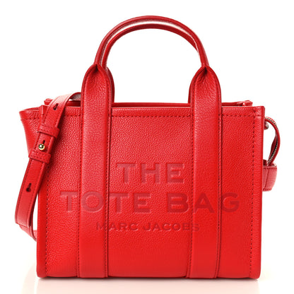 Marc Jacobs Grained Calfskin Small The Tote Bag Red 1 of 11