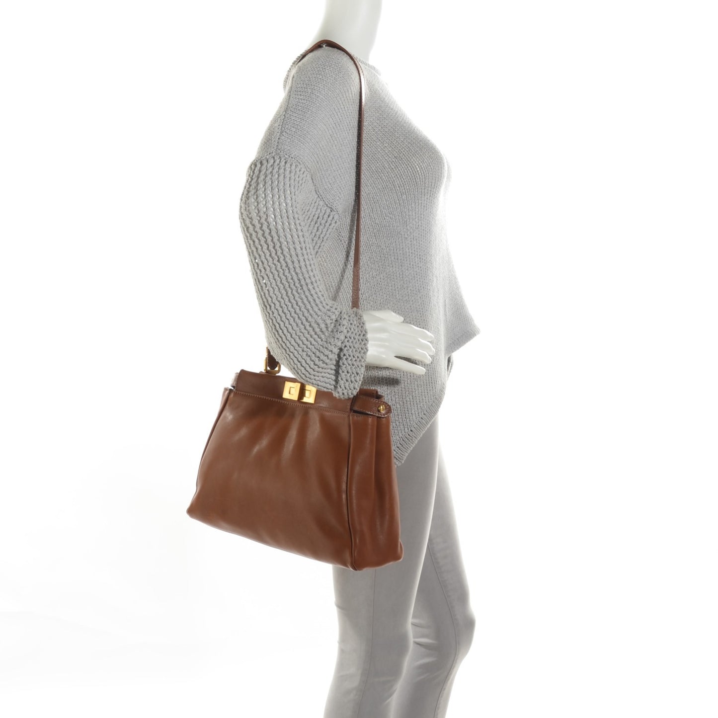 Vitello Saddle Medium Peekaboo Iconic Satchel Siena