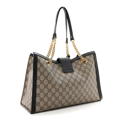 Gucci GG Supreme Monogram Medium Padlock Tote Black 3 of 10