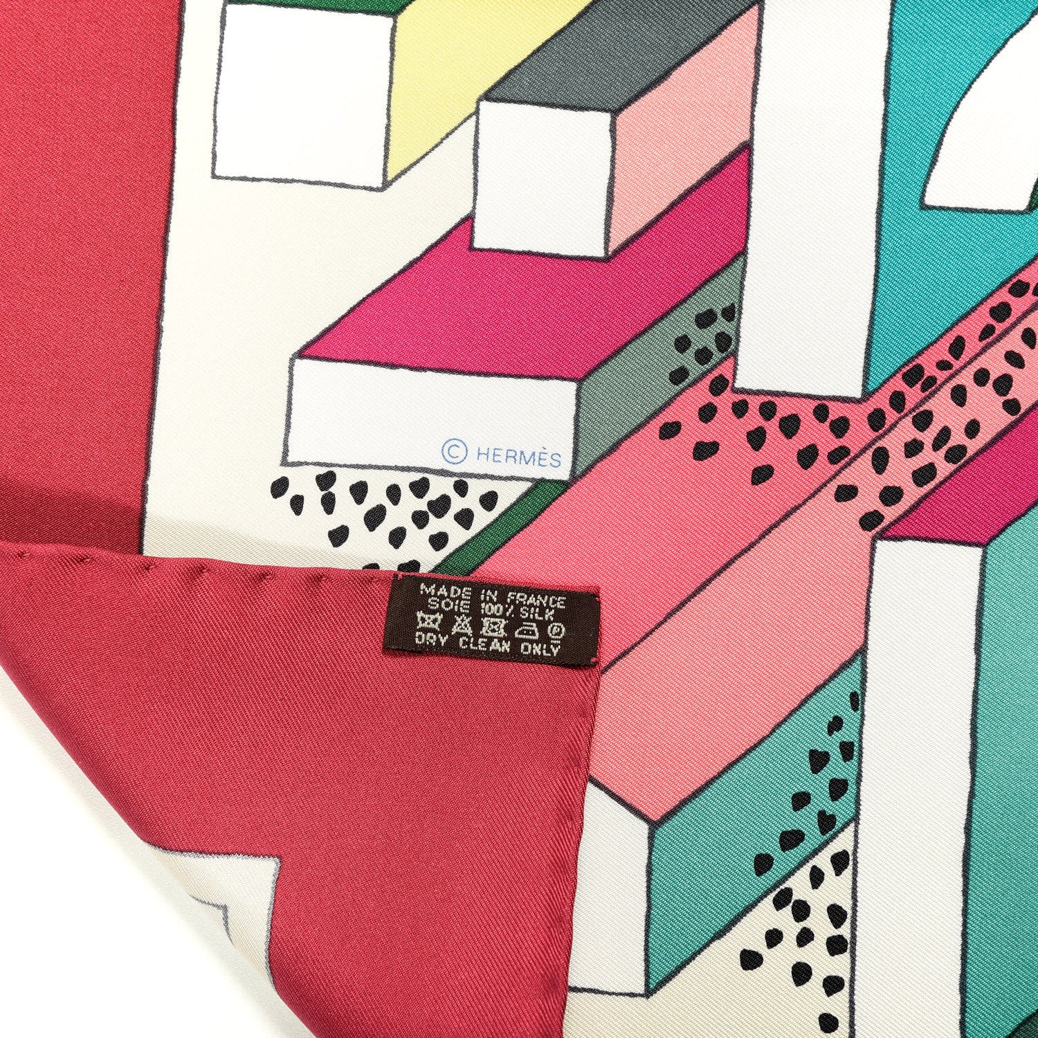 Hermes Silk On A Summer Day Scarf 90 Rouge Blanc Multicolor 4 of 4