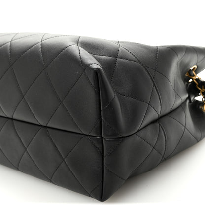 Chanel Calfskin Quilted Large Coco Base Shopping Bag Black 10 of 10