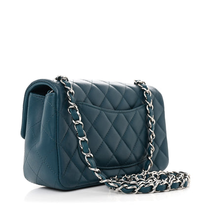 Chanel Lambskin Quilted Mini Rectangular Flap Dark Blue 3 of 10