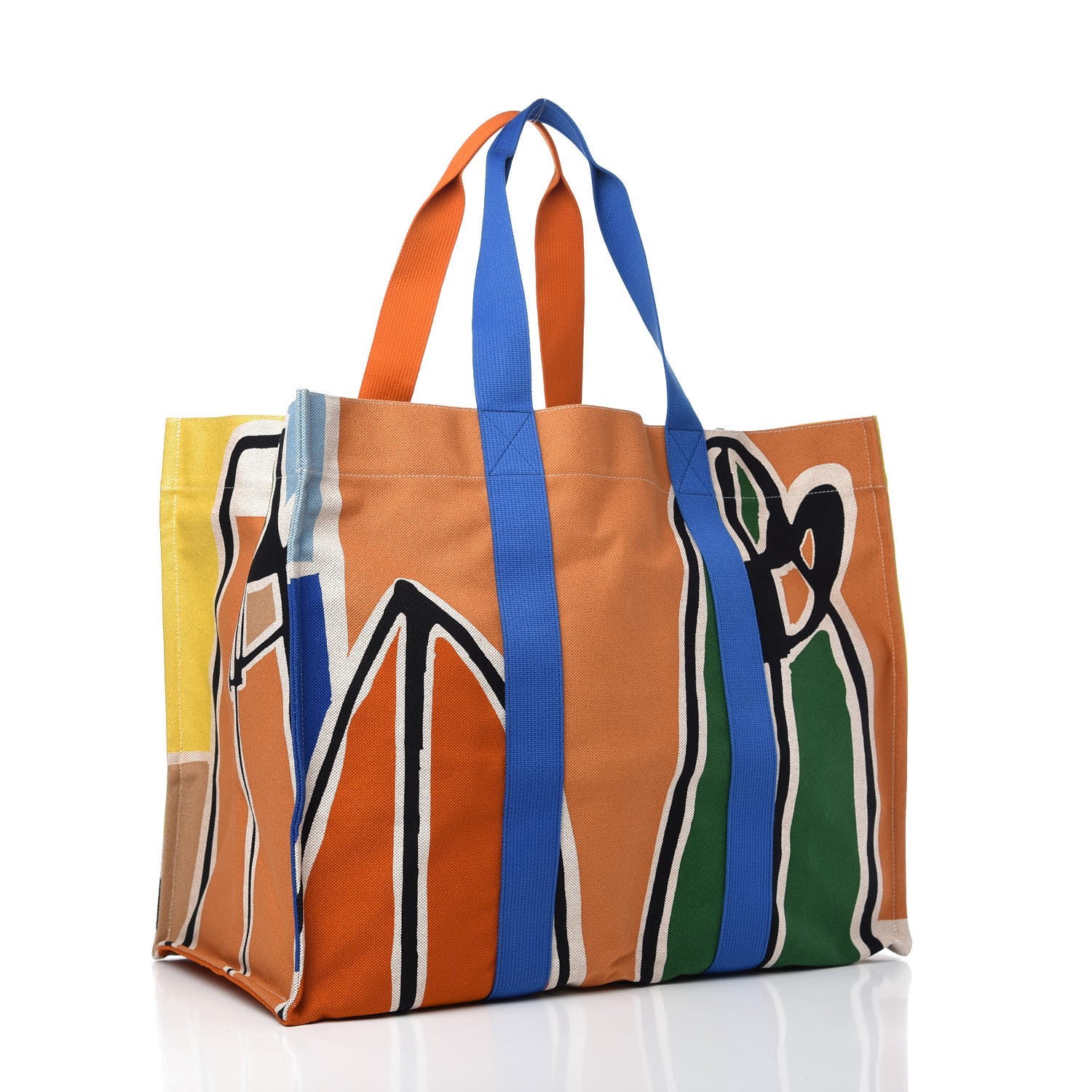 Hermes Cotton Canvas 3 Surfs Beach Bag Citron Orange 3 of 11