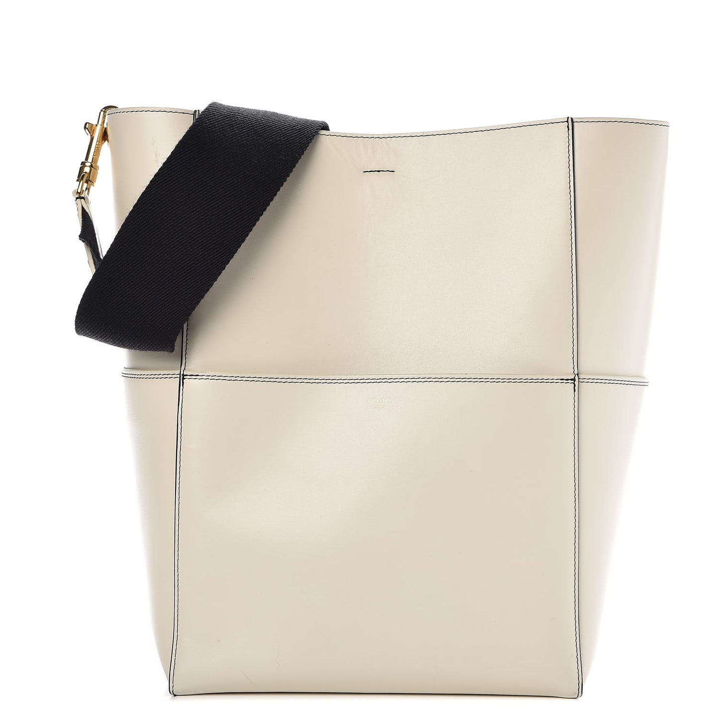 Supersoft Calfskin Sangle Bucket Bag White