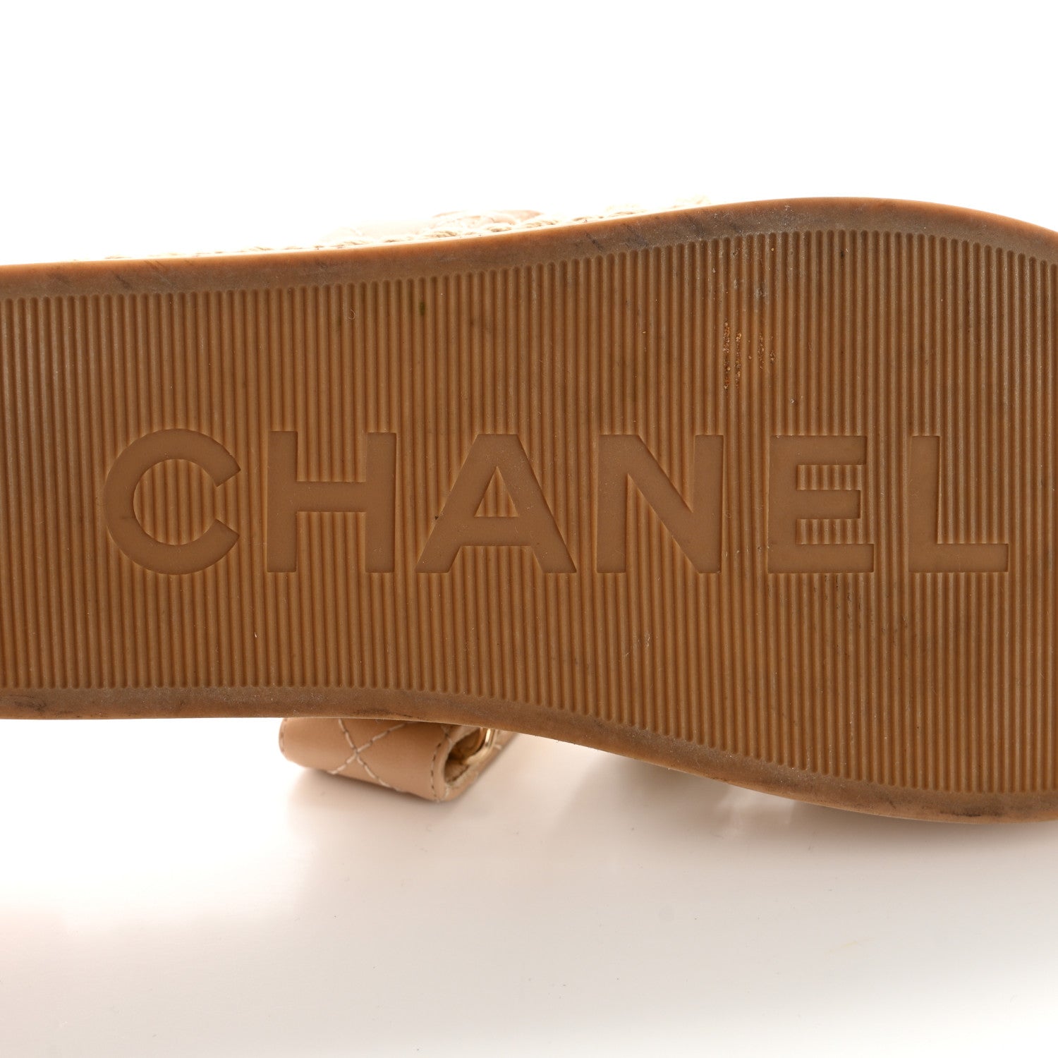Chanel Cord Lambskin Quilted Logo Mules 35 Beige 7 of 13