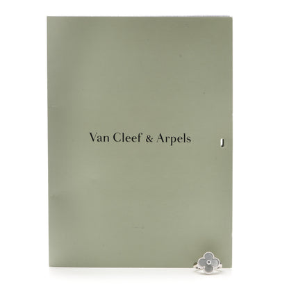 Van Cleef & Arpels 18K White Gold Diamond Mother of Pearl Vintage Alhambra Ring 48 4.5 6 of 6