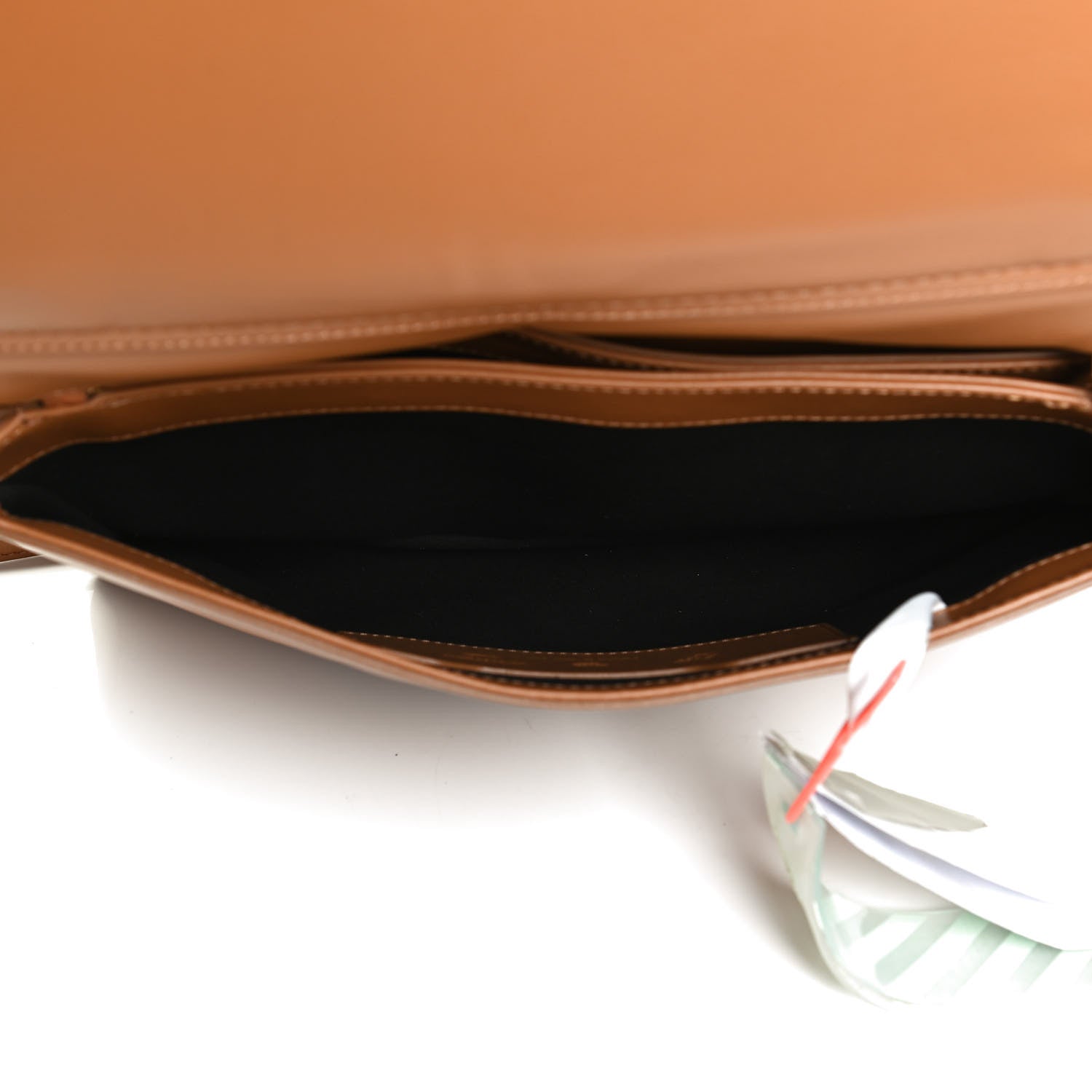 Off-White Calfskin Large Binder Clip Soft Shoulder Bag Brown 5 of 13