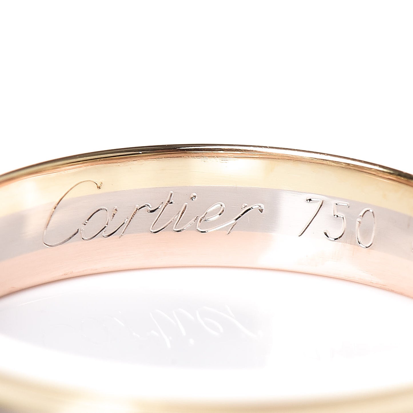 18K Pink White Yellow Gold 3.5mm Vendome Louis Cartier Wedding Band Ring 48 4.5