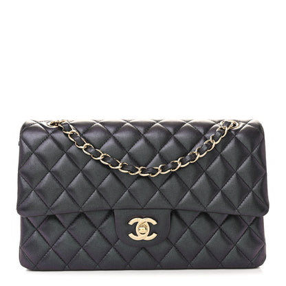 Chanel Iridescent Lambskin Quilted Medium Double Flap Black 1 of 11
