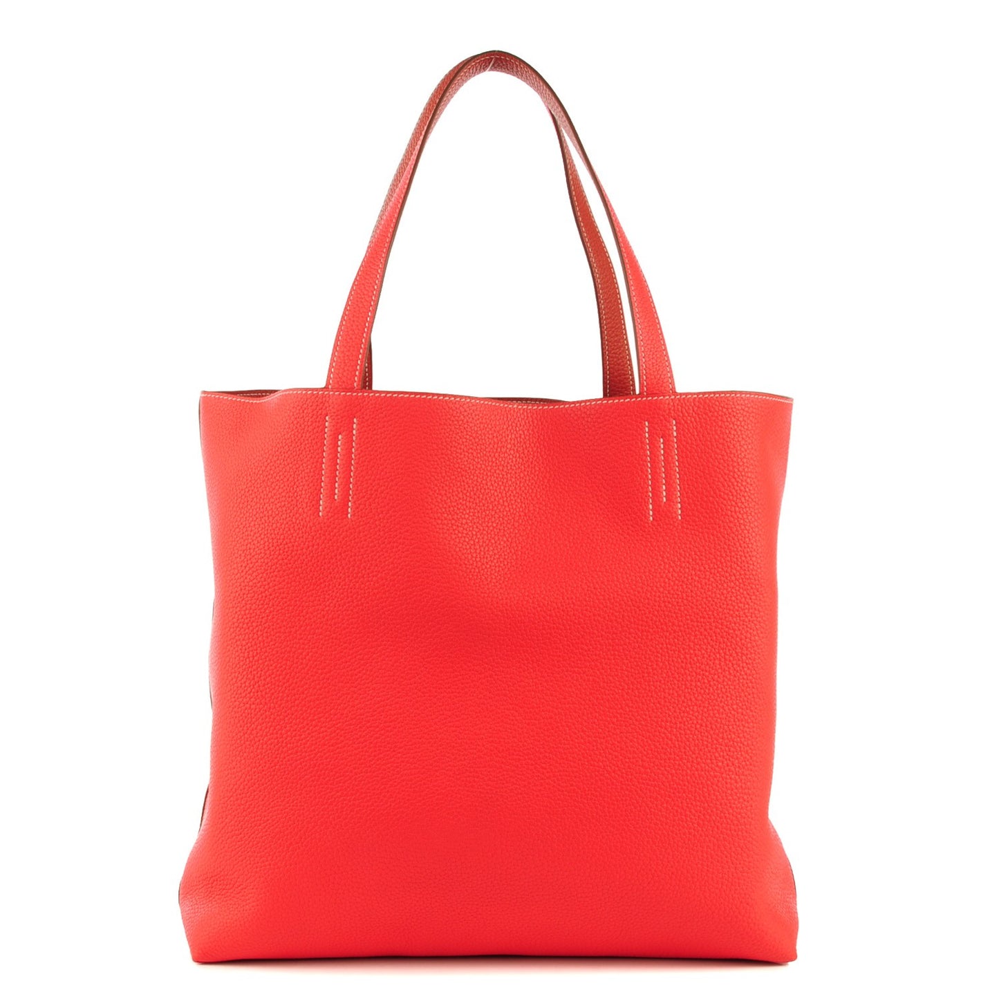 Taurillon Clemence Double Sens 45 Reversible Tote Peony Sanguine