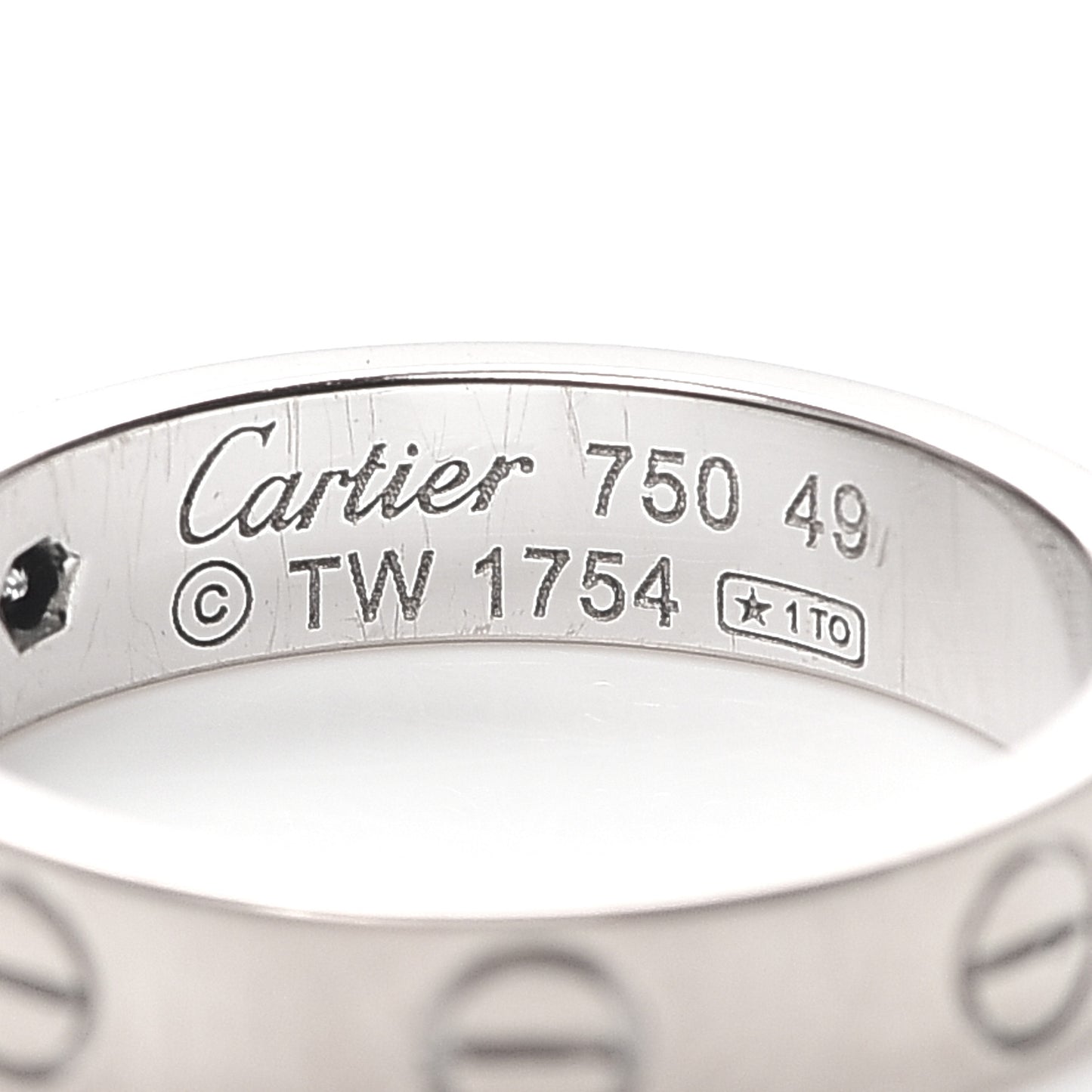 18K White Gold Diamond 4mm LOVE Wedding Band Ring 49 4.75